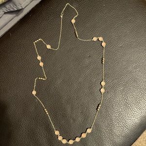20” necklace yellow gold with peach colored discs